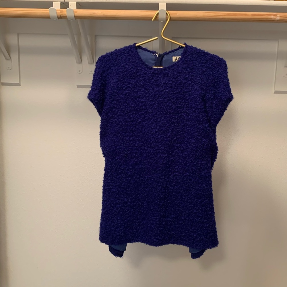 ACNE studio blue woll blend top